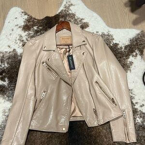 Blank NYC Women's Cream Leather Jacket NWT